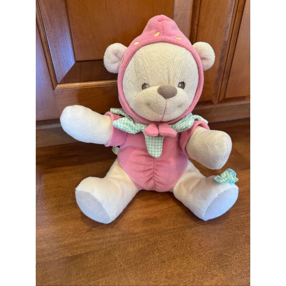 Fisher-Price Nature Bearyries Strawberry Bear Baby Rattle Plush – 2003